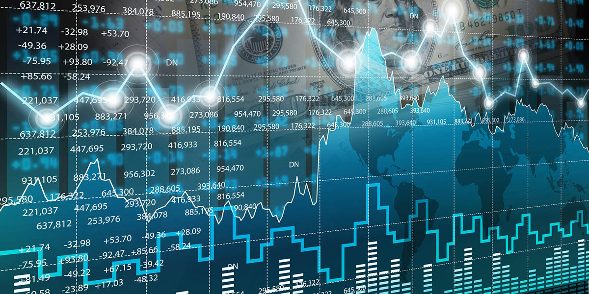 Stock market chart, Finance statistic graph stock market data analysis.