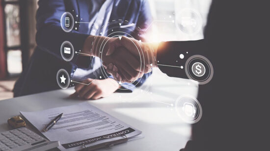 Close up Agency shaking hand for loan credit financial, lease and rental concept