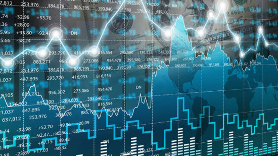 Stock market chart, Finance statistic graph stock market data analysis.