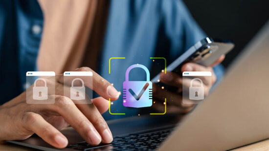 Secure login authentication system with biometric approval and digital identity verification.
