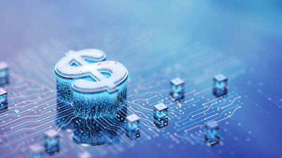 Digital Dollar Concepts. Wide. Copy Space