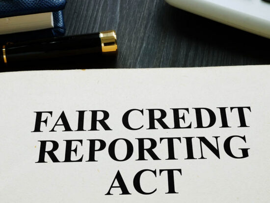 Fair credit reporting act FCRA on a desk.